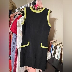 Harold Powell Black and Green Silk Dress size 2